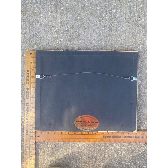 Vintage wild flowers and cat Art Print framed picture signed by Chris Mahoney - Picture 2 of 4